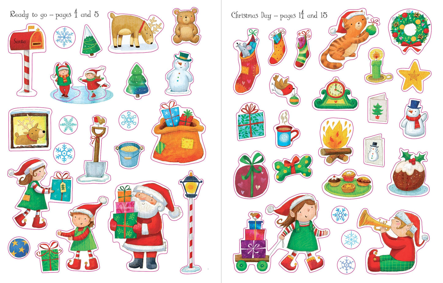 Carte Usborne pentru copii cu stickere autocolante de Craciun