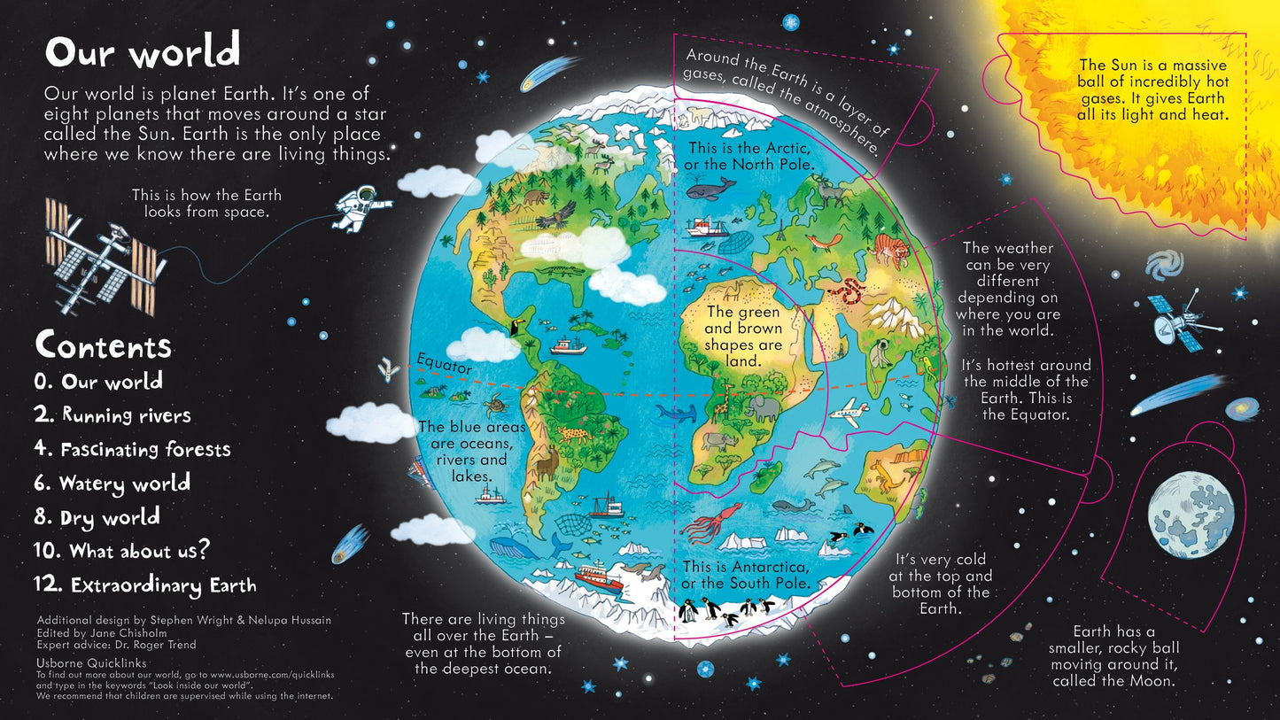 Carte educativa pentru copii, cartonata integral, cu clapete si ilustratii, Usborne Look Inside