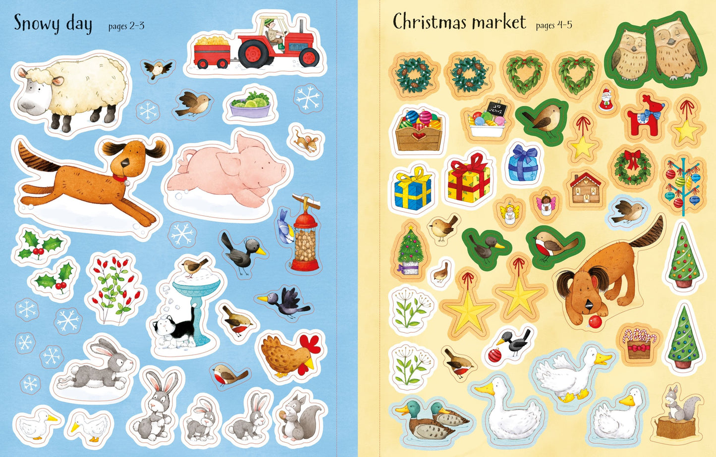 Carte Usborne pentru copii, cu stickere autocolante si tematica de Craciun