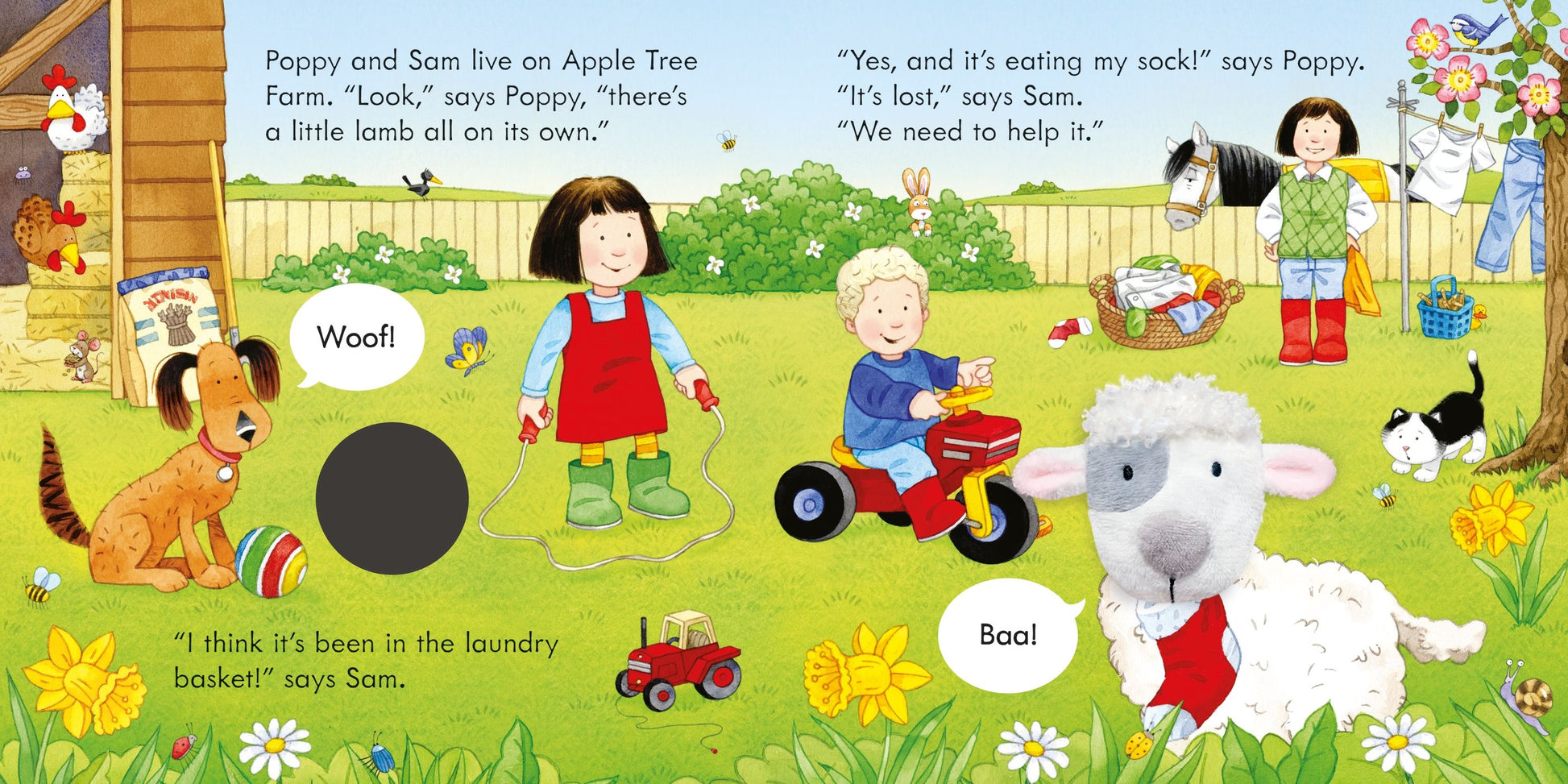 Carte Usborne pentru copii, cu povesti si mascota pentru deget