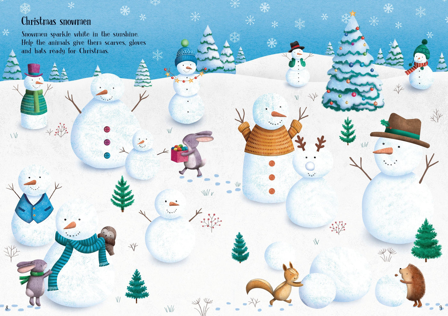 Carte Usborne pentru copii, cu stickere autocolante si tematica de Craciun