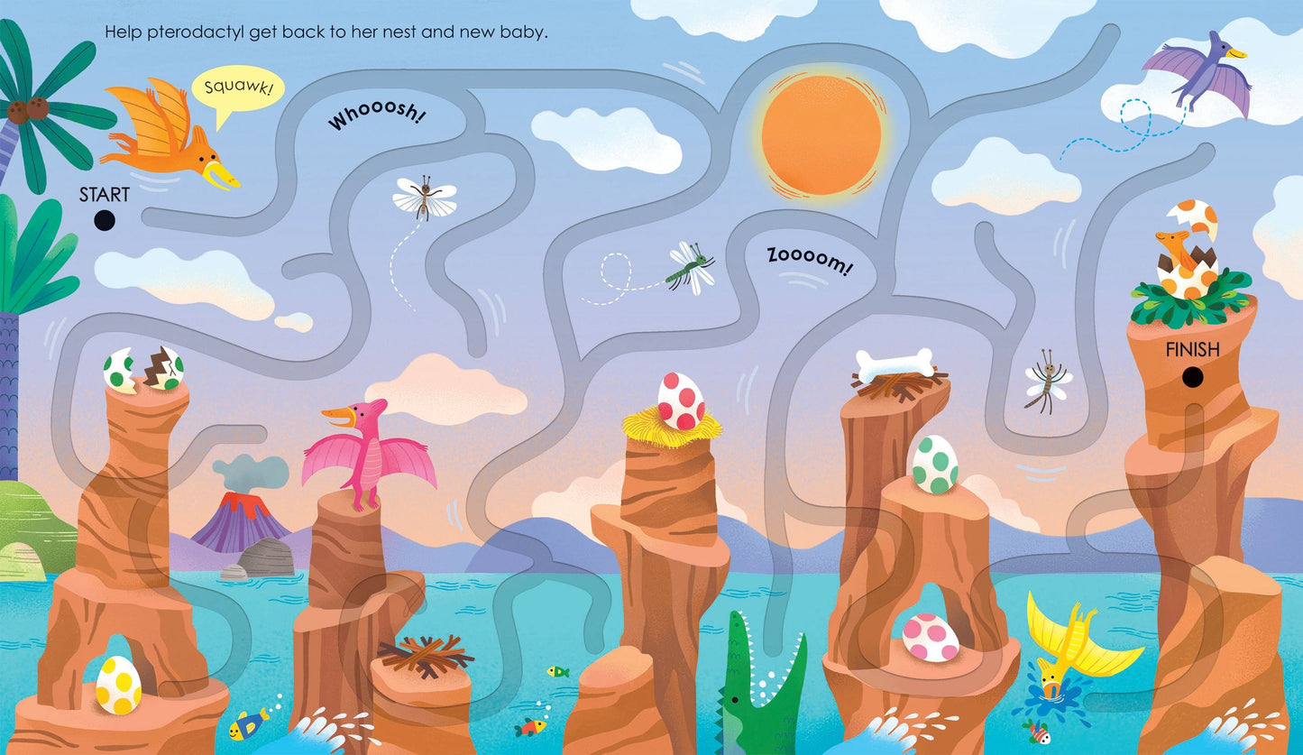 Carte pentru copii Usborne Fingertrail Dinosaur Mazes