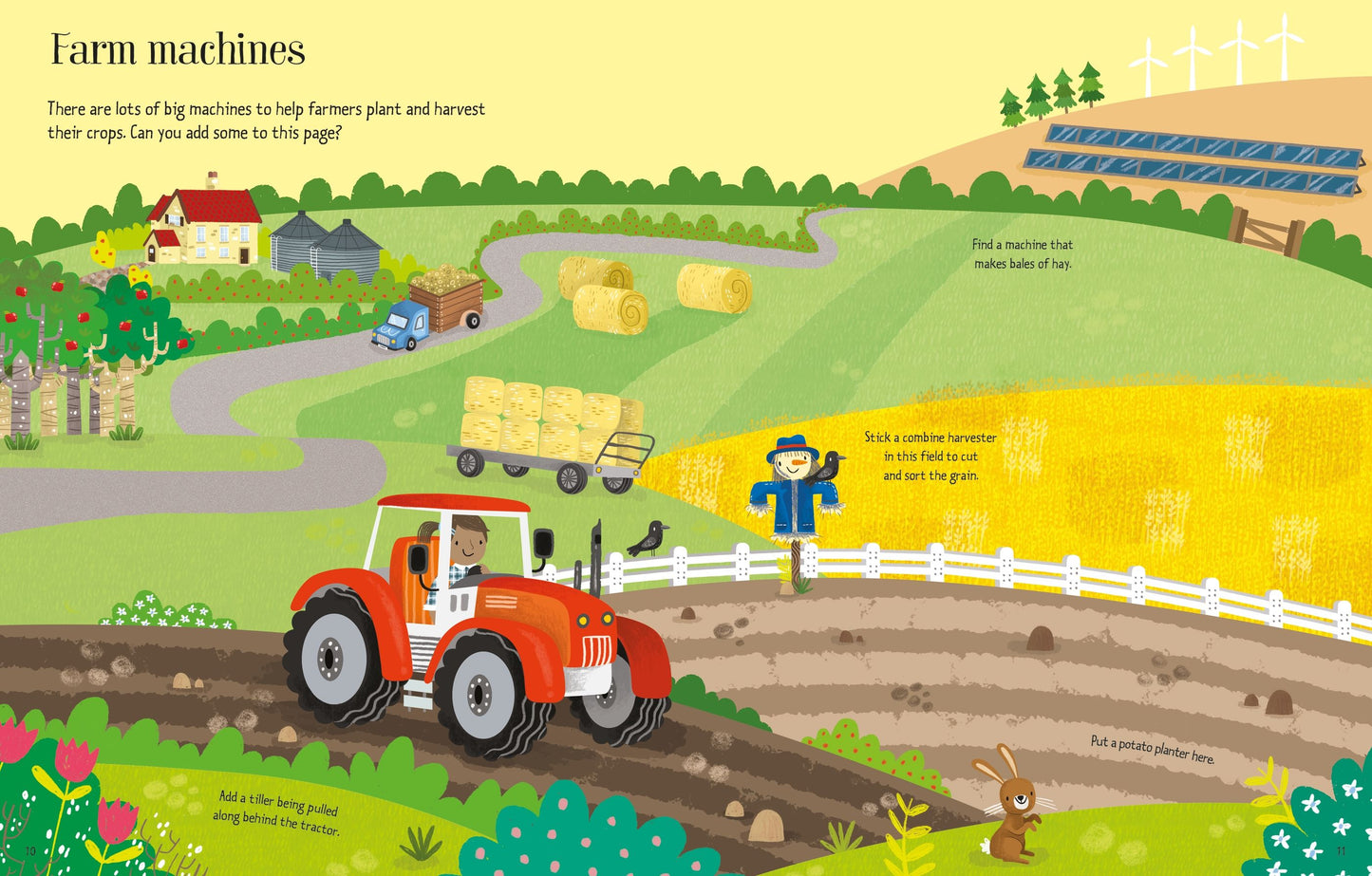 Carte pentru copii cu stickere autocolante Usborne First Sticker Book Farm