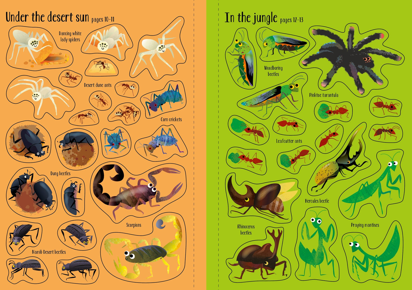 Carte pentru copii cu stickere autocolante Usborne Little First Stickers Bugs
