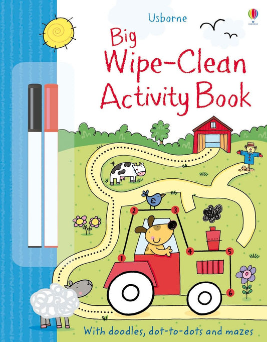 Carte de activitati pentru copii, reutilizabila, cu stilou lavabil Usborne Wipe Clean