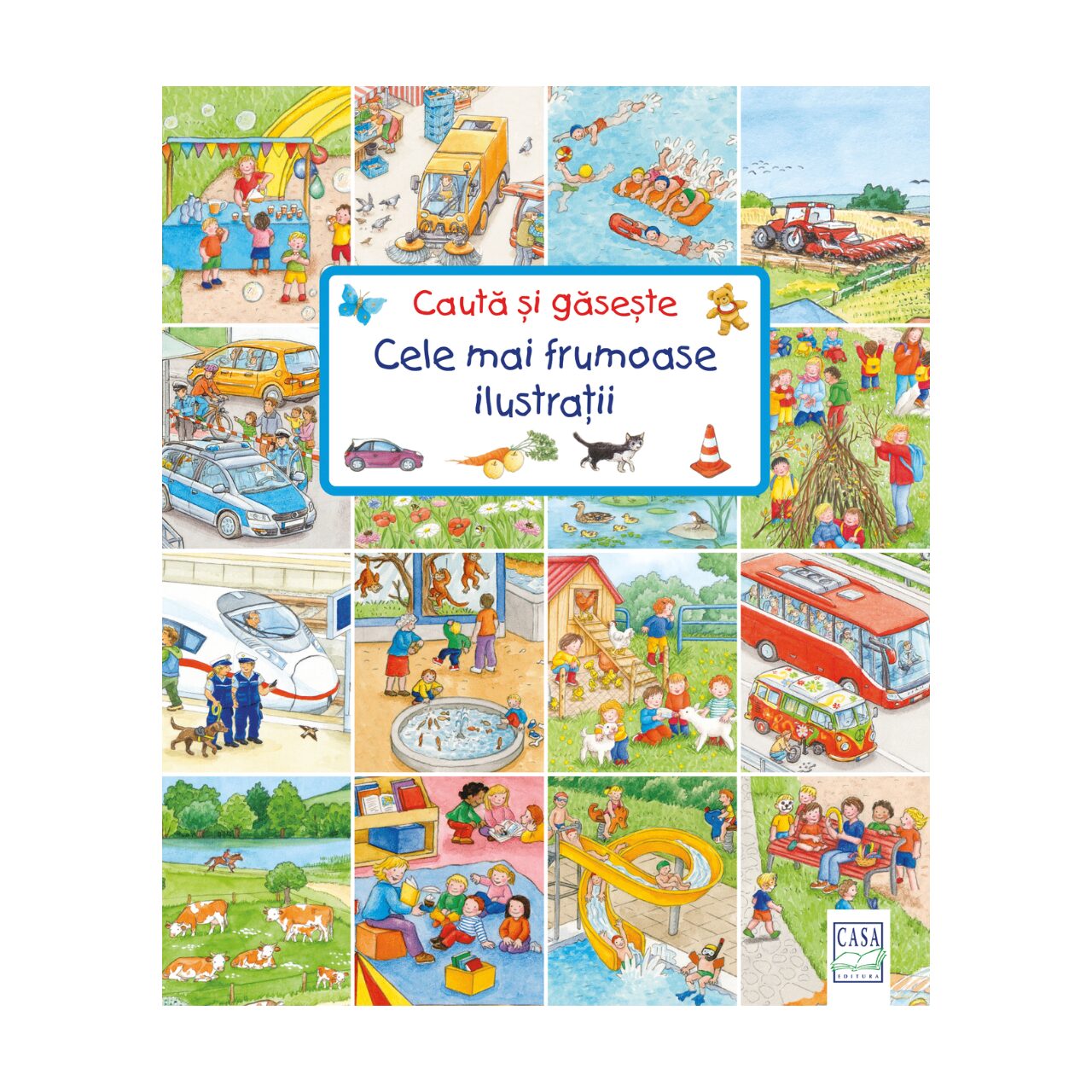 Carte de activitati cauta si gaseste pentru copii, cartonata, ilustrata, in limba romana