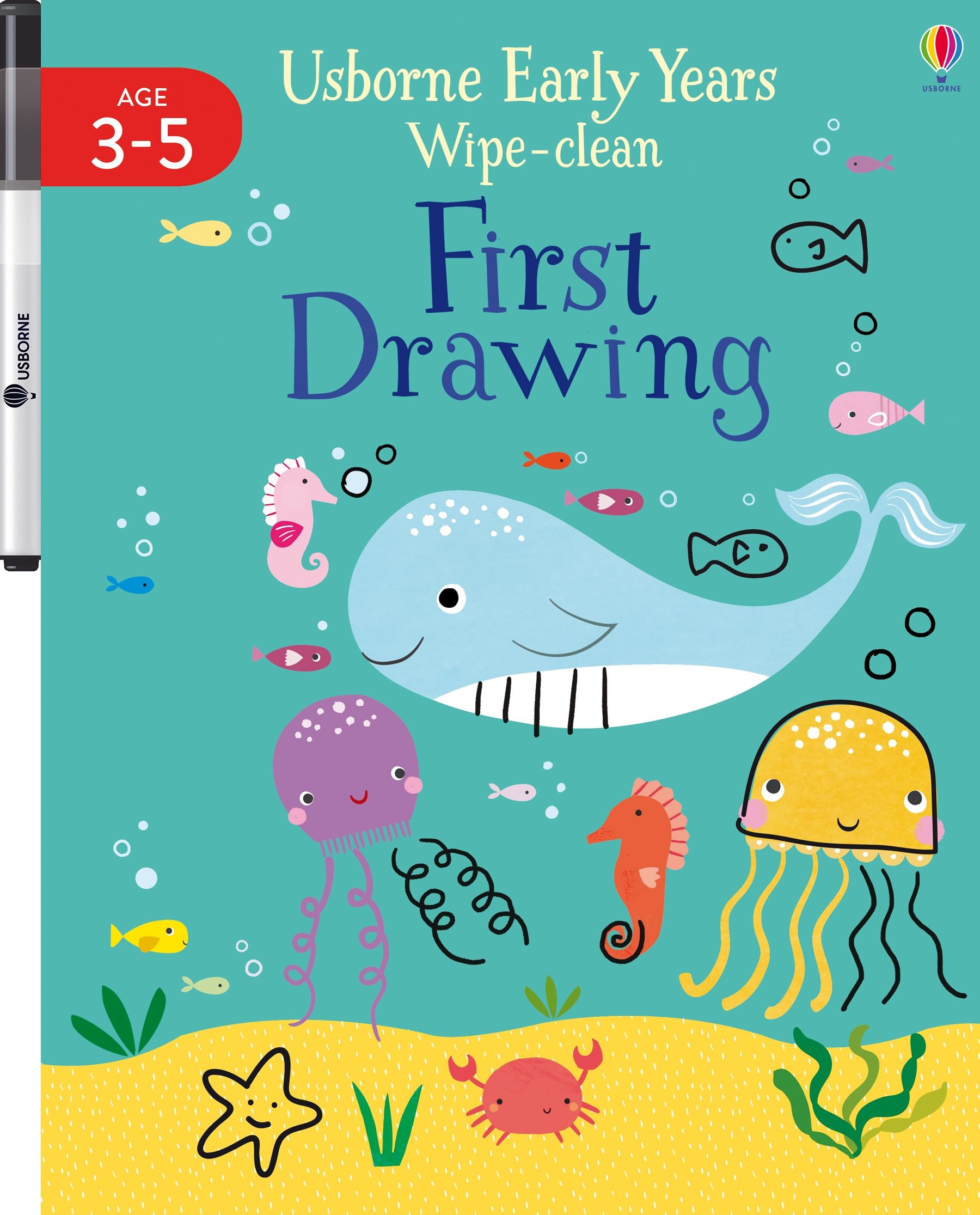 Carte pentru copii reutilizabila, cu marker lavabil Usborne wipe clean