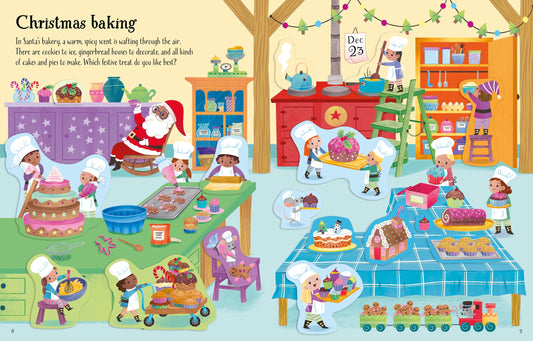 Carte Usborne pentru copii, cu stickere autocolante si tematica de Craciun