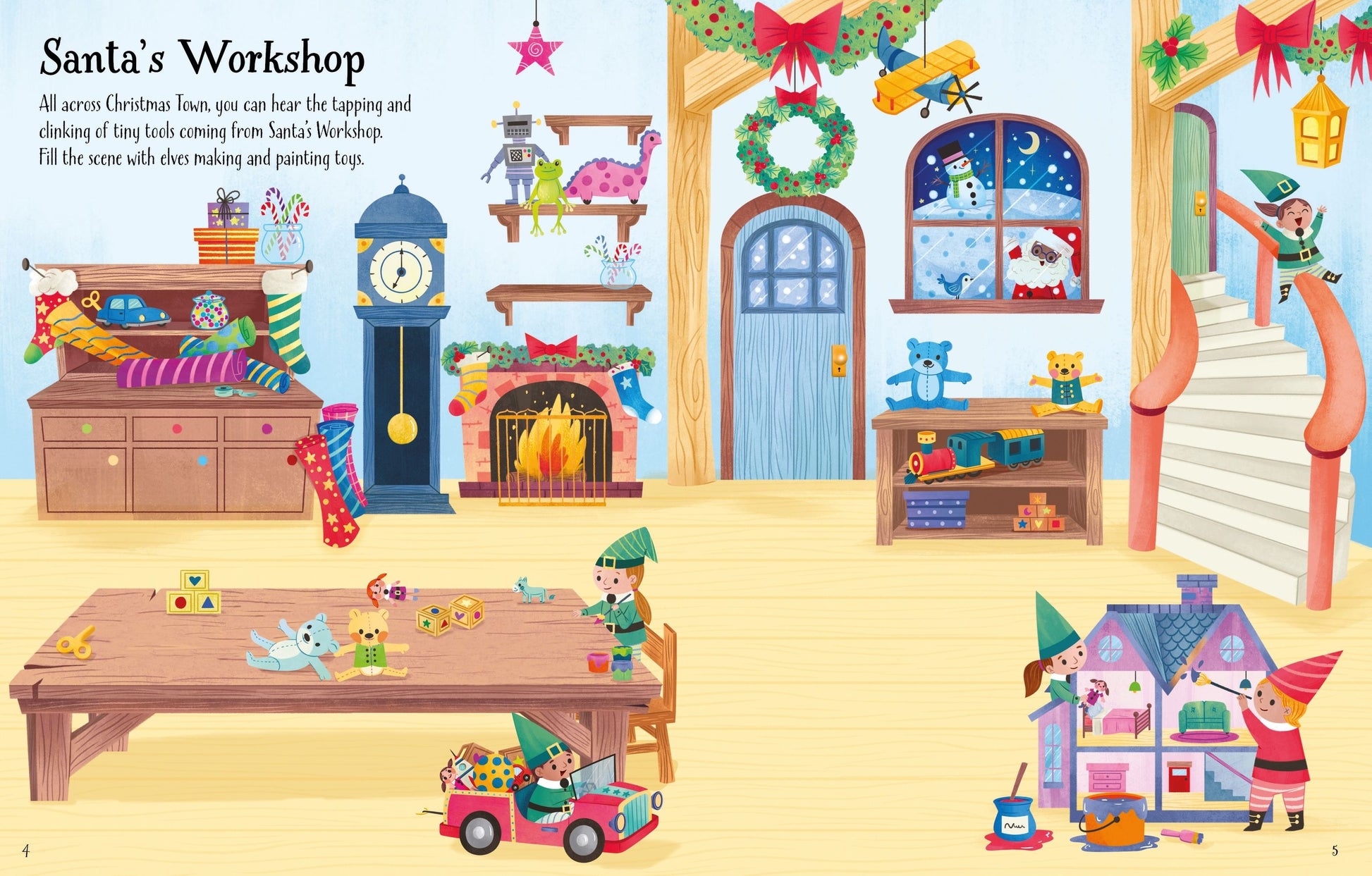 Carte Usborne pentru copii, cu stickere autocolante si tematica de Craciun