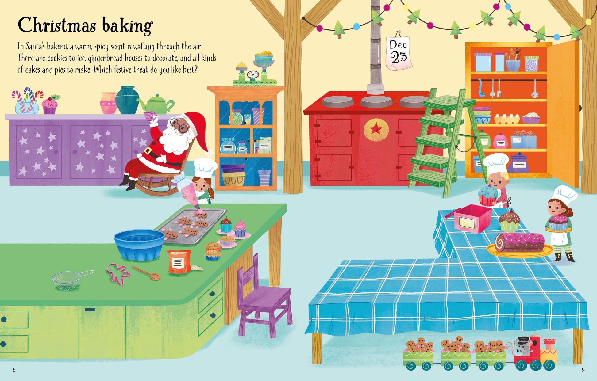 Carte Usborne pentru copii, cu stickere autocolante si tematica de Craciun