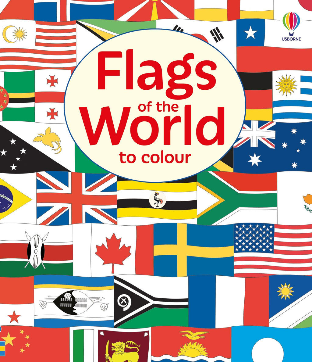 Carte educativa de colorat pentru copii Usborne Flags of the World