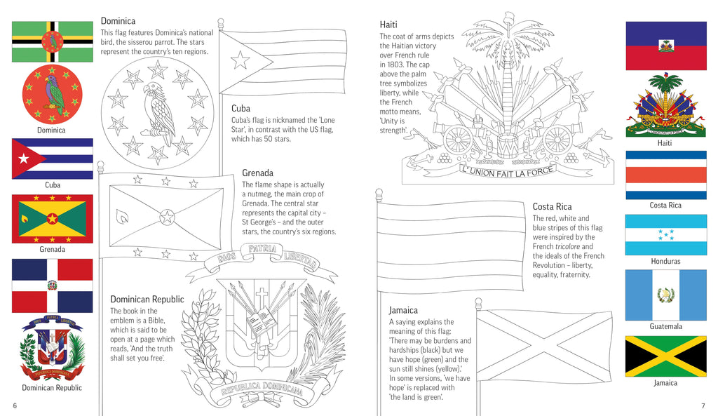 Carte educativa de colorat pentru copii Usborne Flags of the World