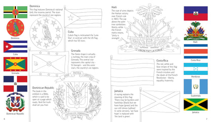 Carte educativa de colorat pentru copii Usborne Flags of the World