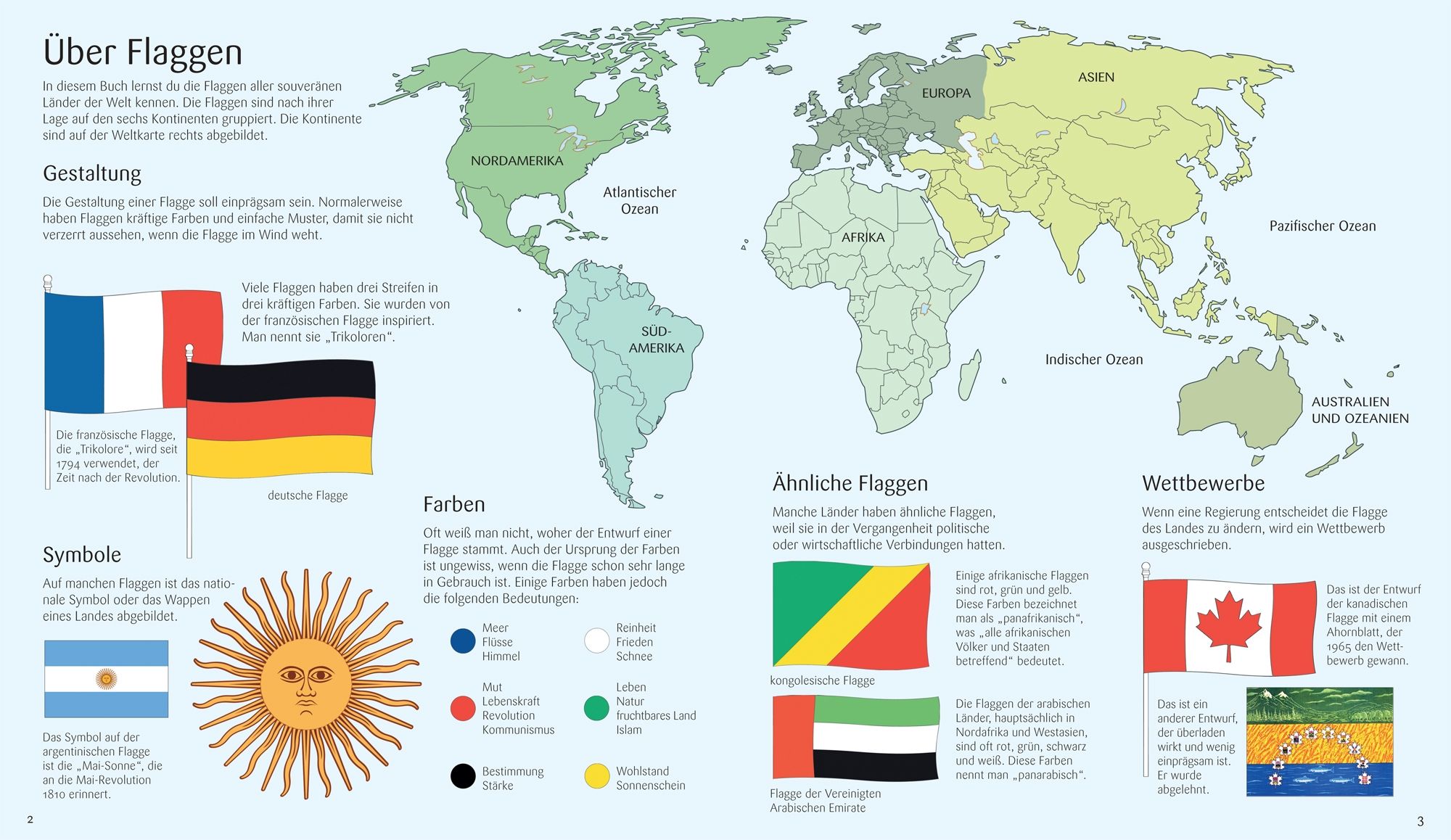 Carte educativa de colorat pentru copii Usborne Flags of the World