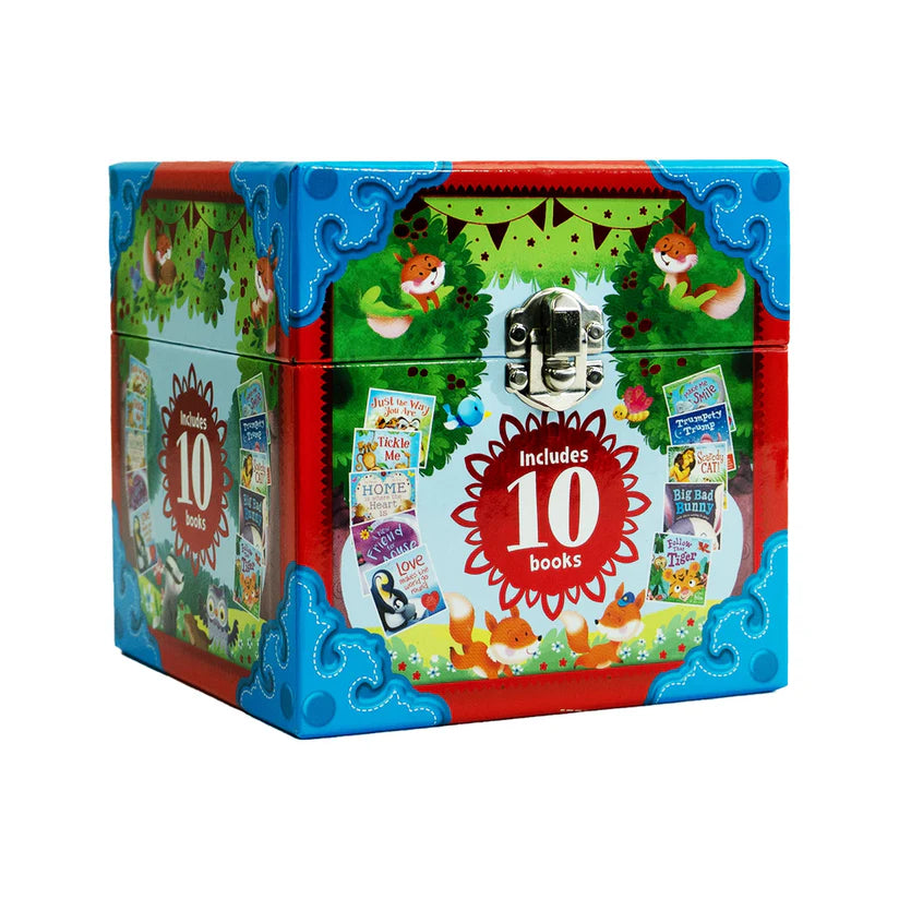 set de mini carti cu povesti pentru copii My Little Library Of Animal Stories cu cutie cadou inclusa