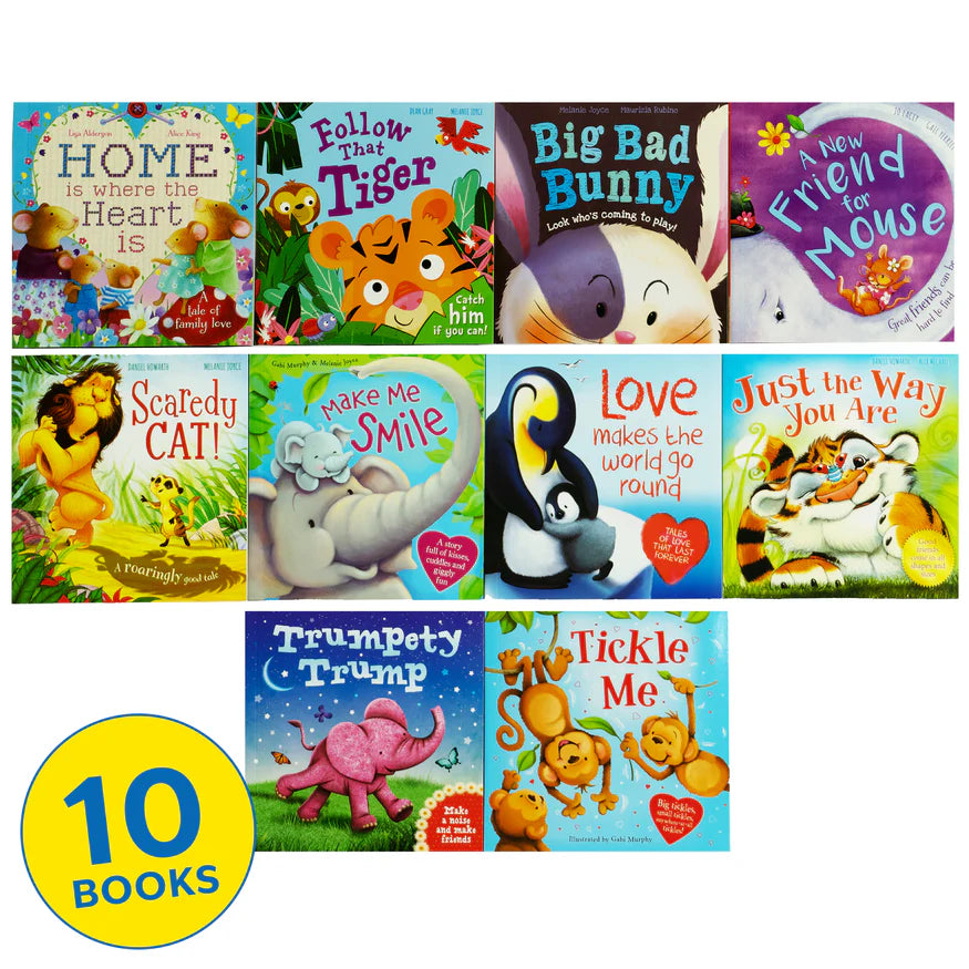 set de mini carti cu povesti pentru copii My Little Library Of Animal Stories cu cutie cadou inclusa