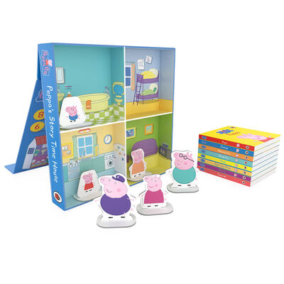 Set pentru copii cu carti de povesti, casuta de joaca si figurine de carton