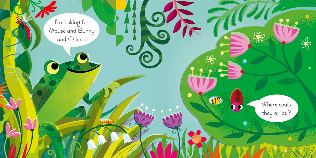 Carte pentru copii cartonata integral, ilustrata, Usborne Play Hide and Seek