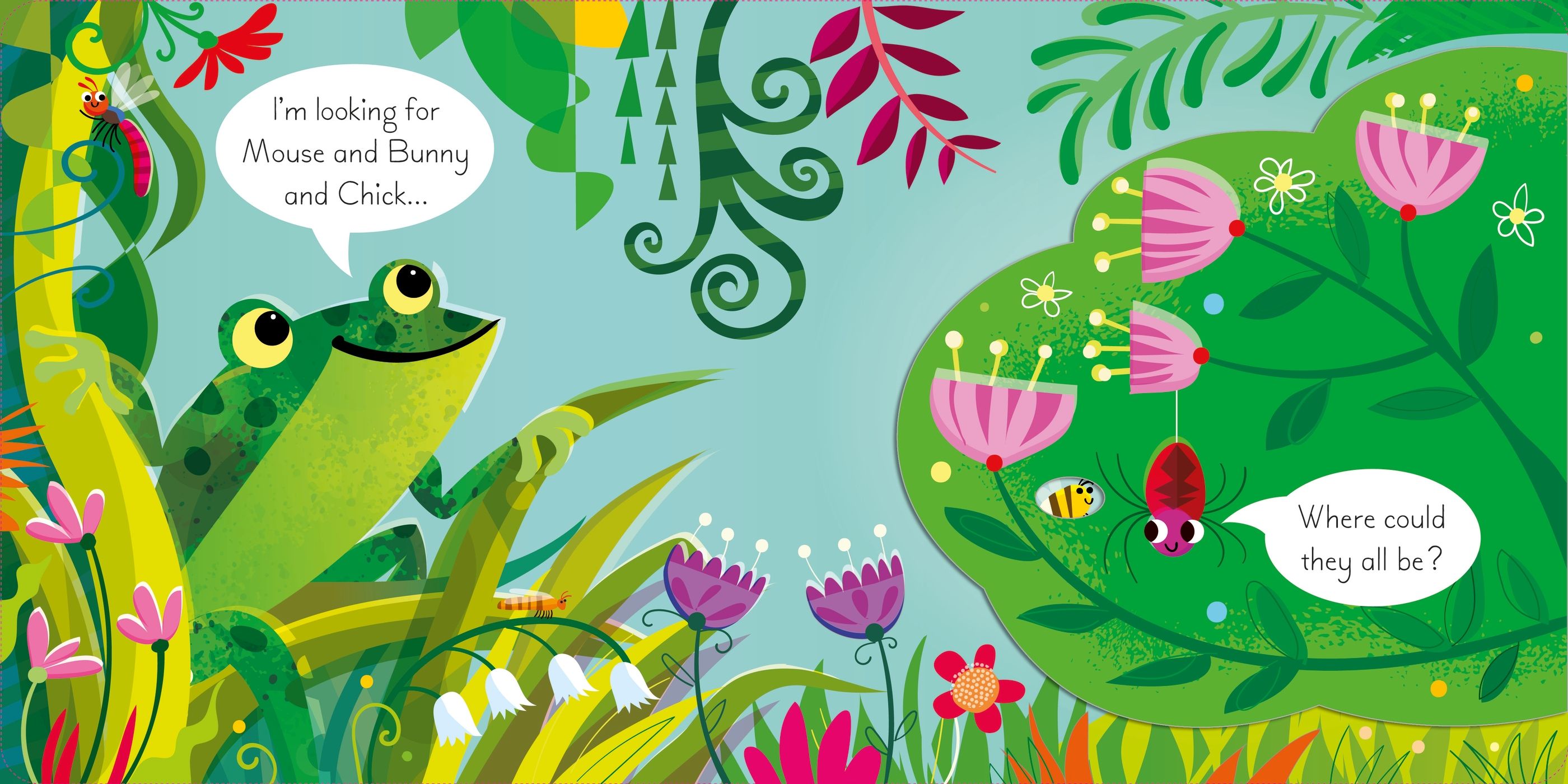 Carte pentru copii cartonata integral, ilustrata, Usborne Play Hide and Seek