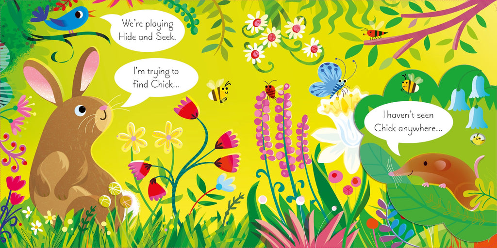 Carte pentru copii cartonata integral, ilustrata, Usborne Play Hide and Seek
