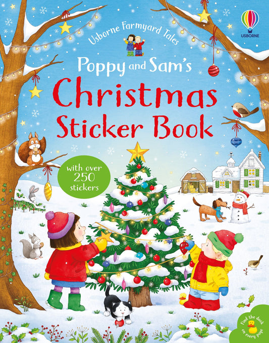 Carte Usborne pentru copii, cu stickere autocolante si tematica de Craciun
