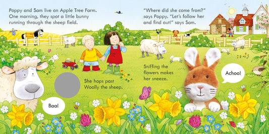 Carte Usborne pentru copii, cu povesti si mascota pentru deget