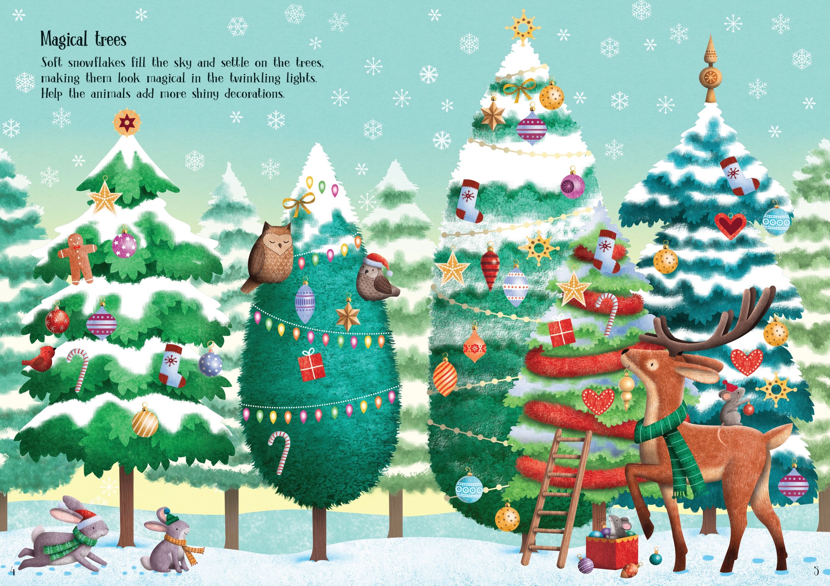 Carte Usborne pentru copii, cu stickere autocolante si tematica de Craciun