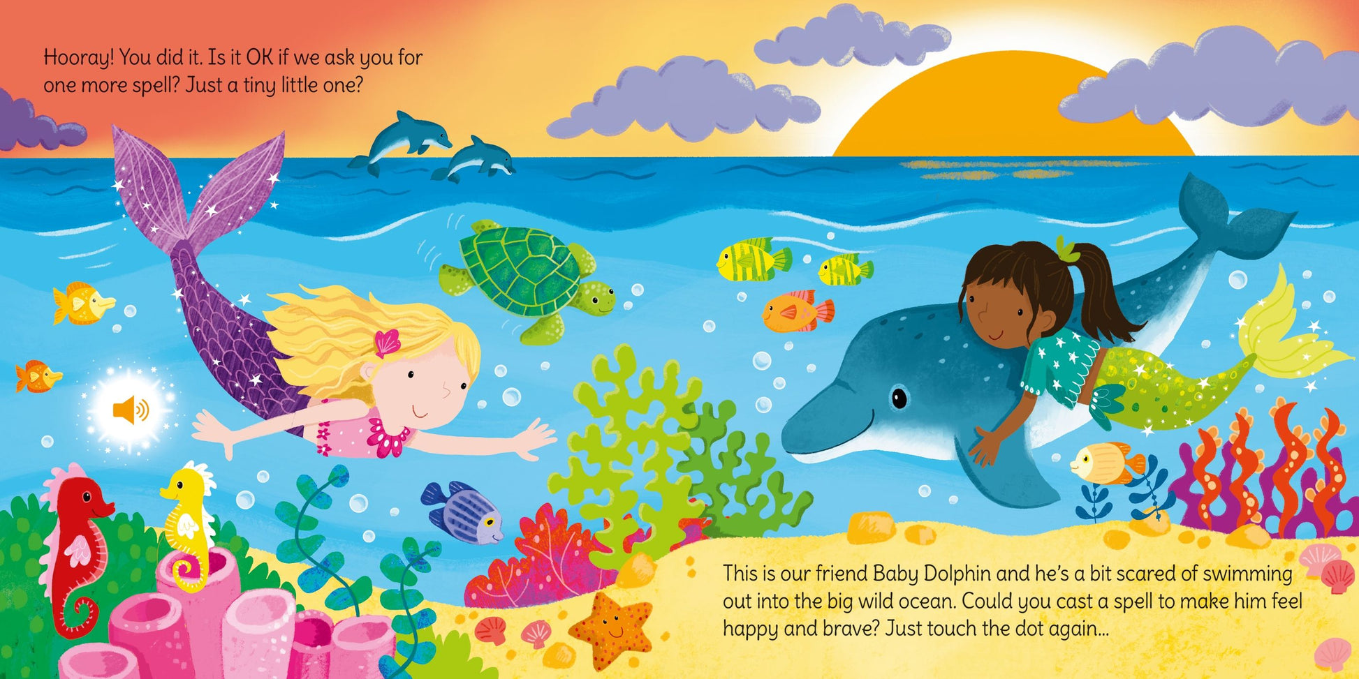 Carte pentru copii cu sunete si bagheta magica, Usborne
