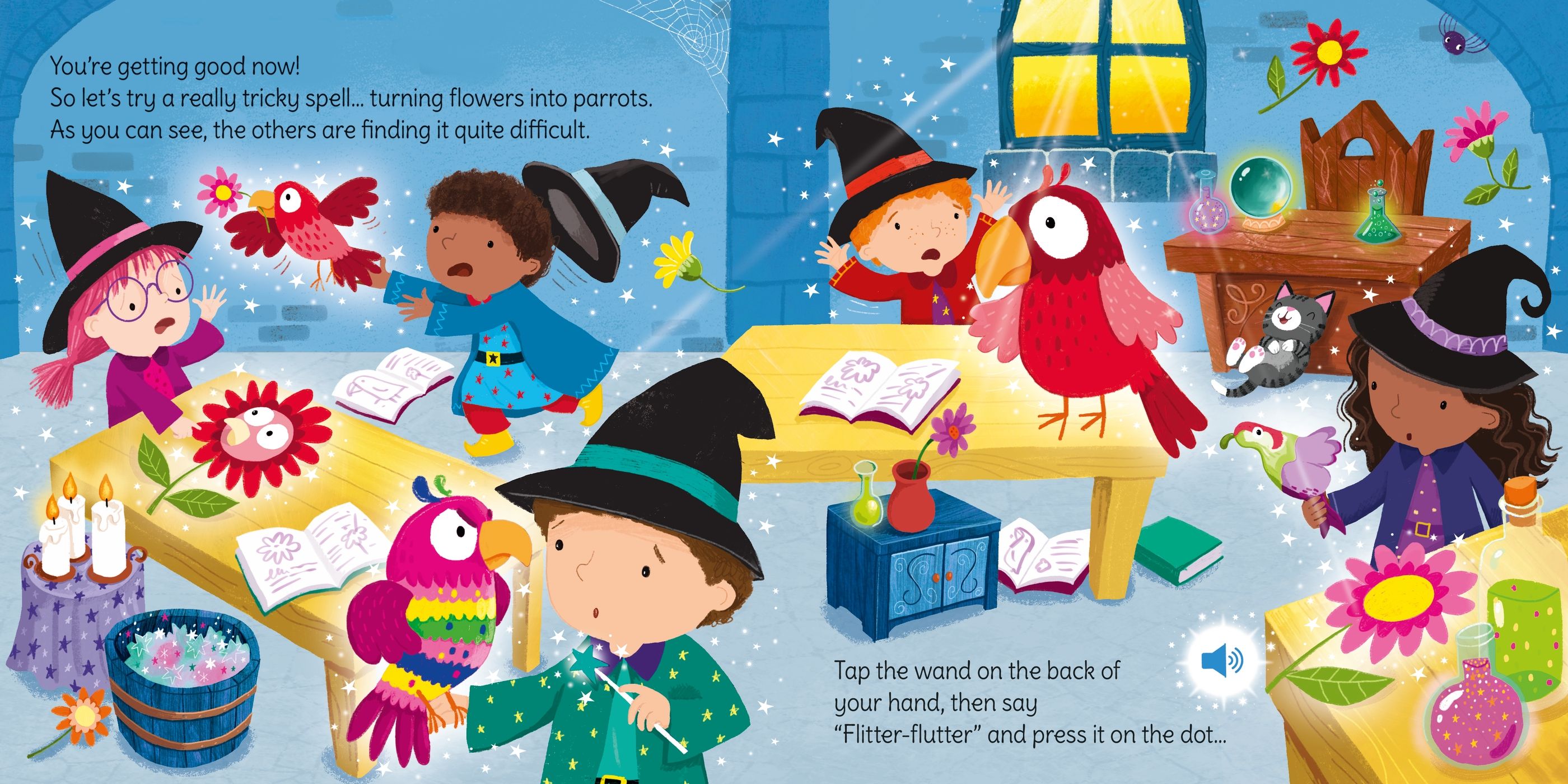 carte  pentru copii, cu sunete si bagheta magica Usborne