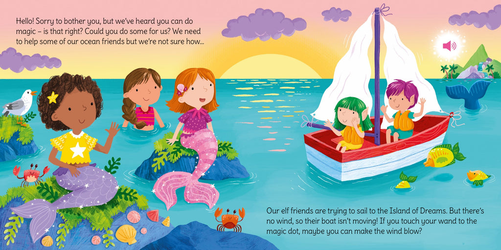 Carte pentru copii cu sunete si bagheta magica, Usborne