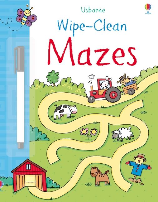 Carte de activitati pentru copii, refolosibila, cu marker lavabil, Usborne Wipe Clean