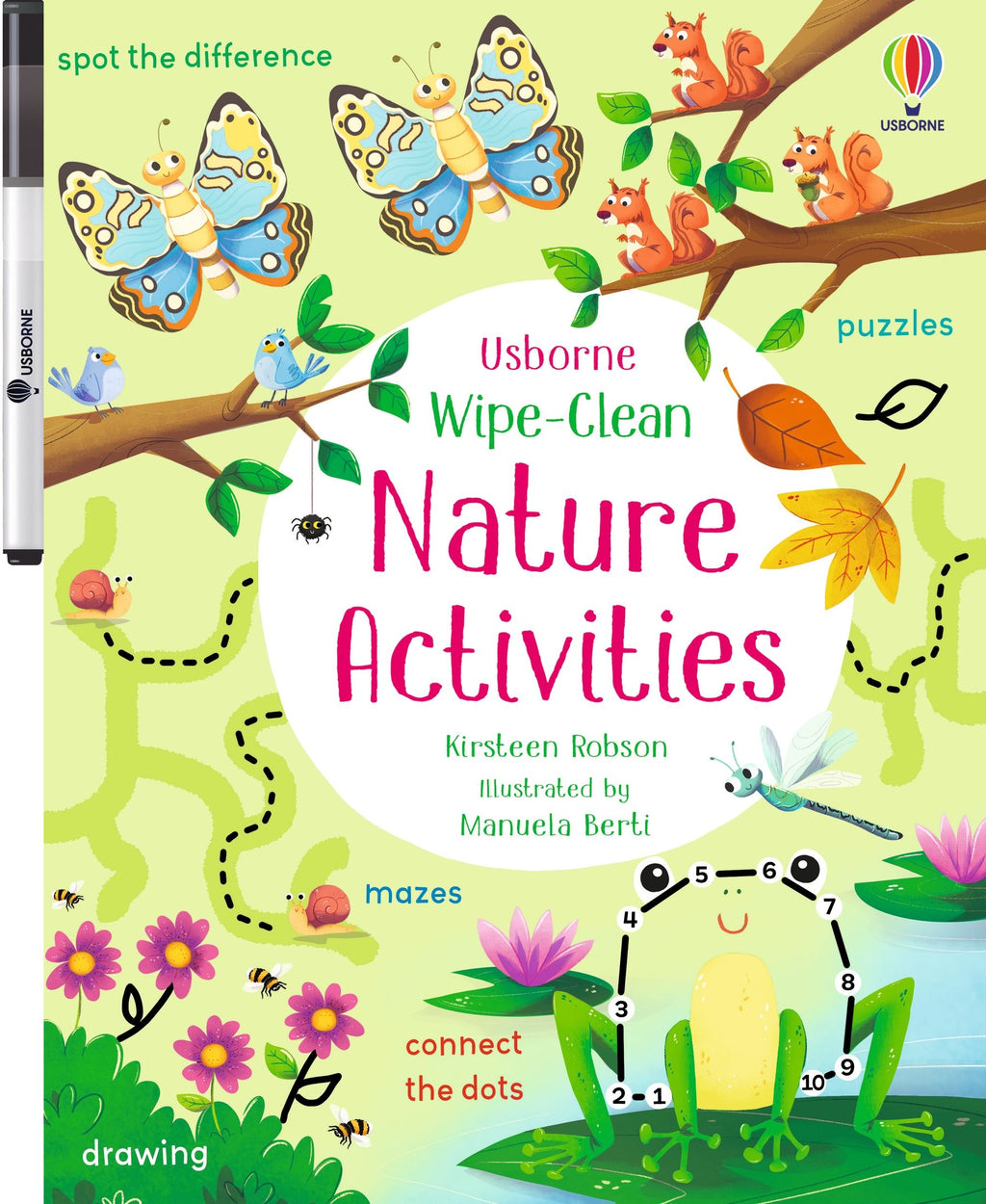 Carte de activitati pentru copii reutilizabila, cu marker lavabil Usborne wipe clean