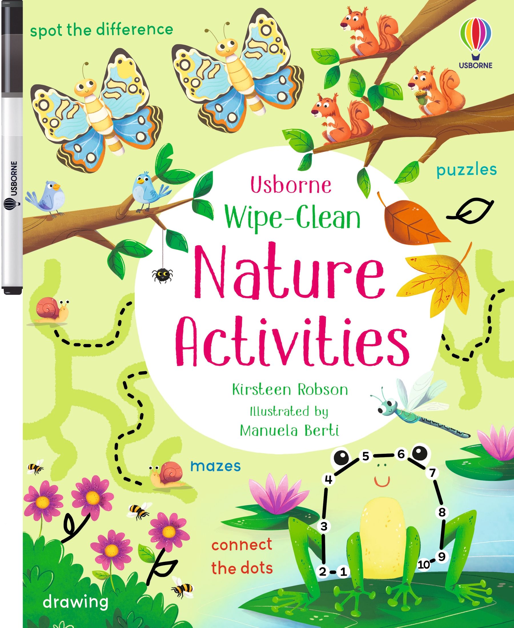 Carte de activitati pentru copii reutilizabila, cu marker lavabil Usborne wipe clean