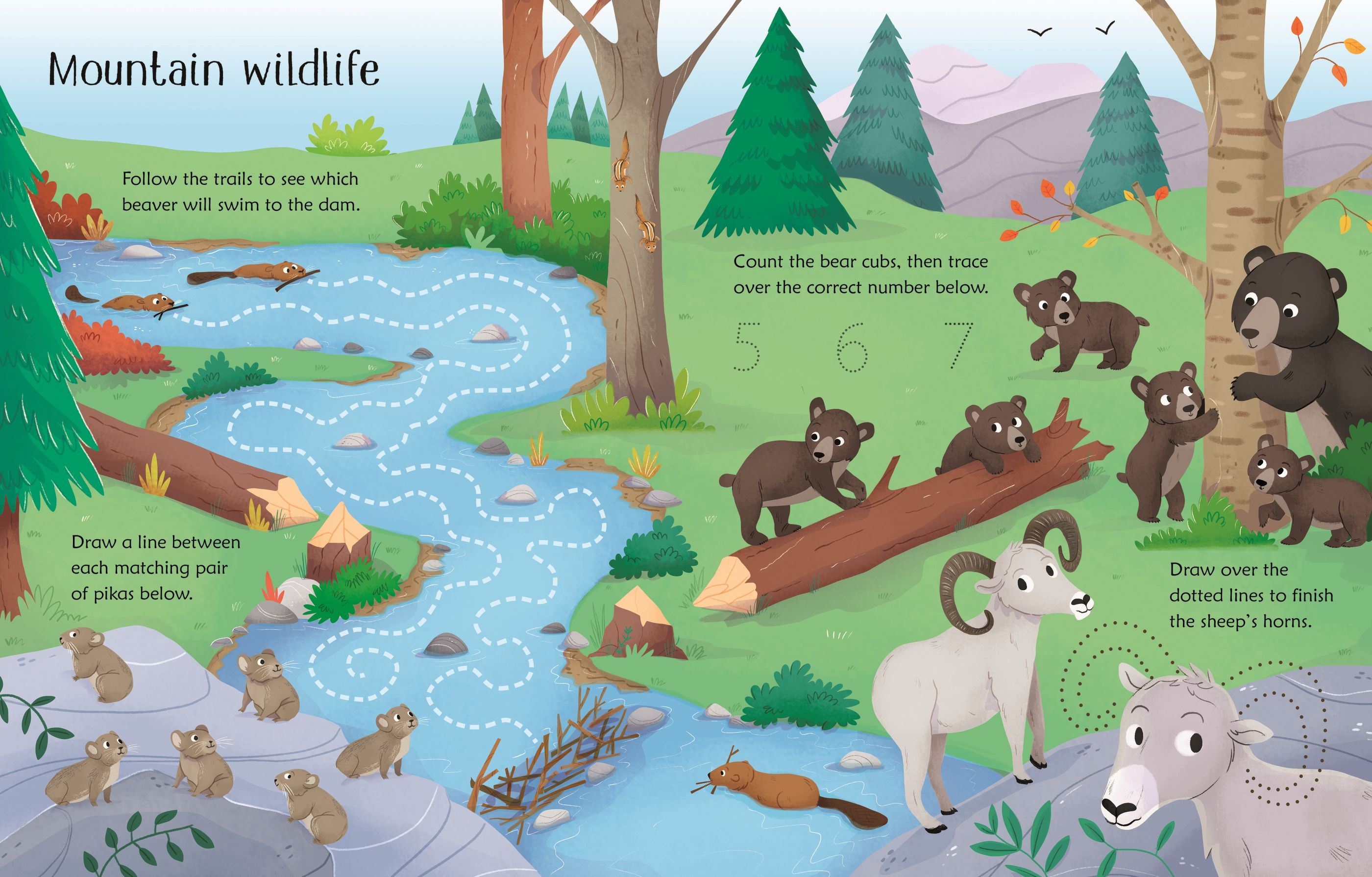 Carte de activitati pentru copii reutilizabila, cu marker lavabil Usborne wipe clean