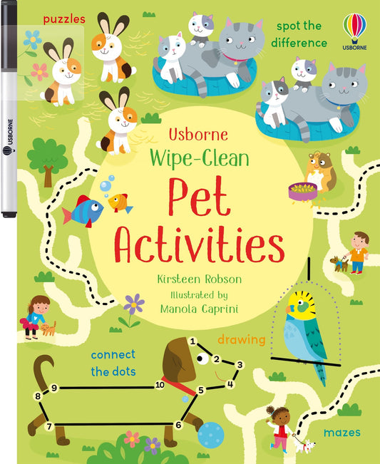 Carte de activitati pentru copii reutilizabila, cu marker lavabil Usborne wipe clean