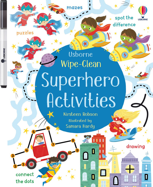 Carte de activitati pentru copii, refolosibila, cu marker lavabil, Usborne Wipe Clean
