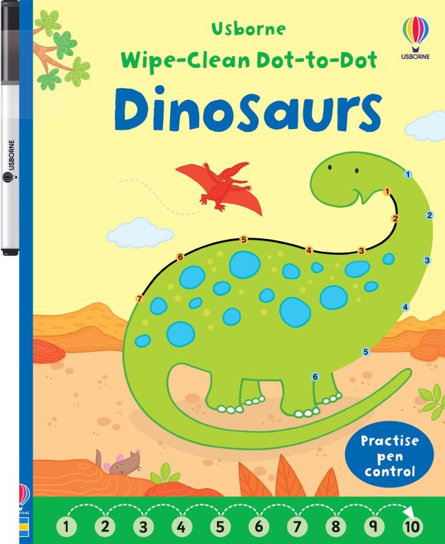 Carte de activitati pentru copii, refolosibila, cu marker lavabil, Usborne Wipe Clean