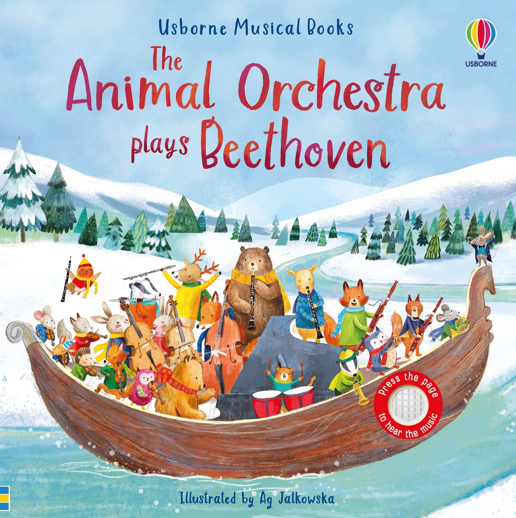 Carte muzicala pentru copii Usborne Animal Orchestra Plays Bethoven