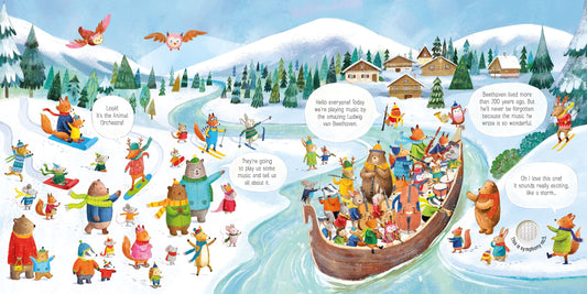 Carte muzicala pentru copii Usborne Animal Orchestra Plays Bethoven