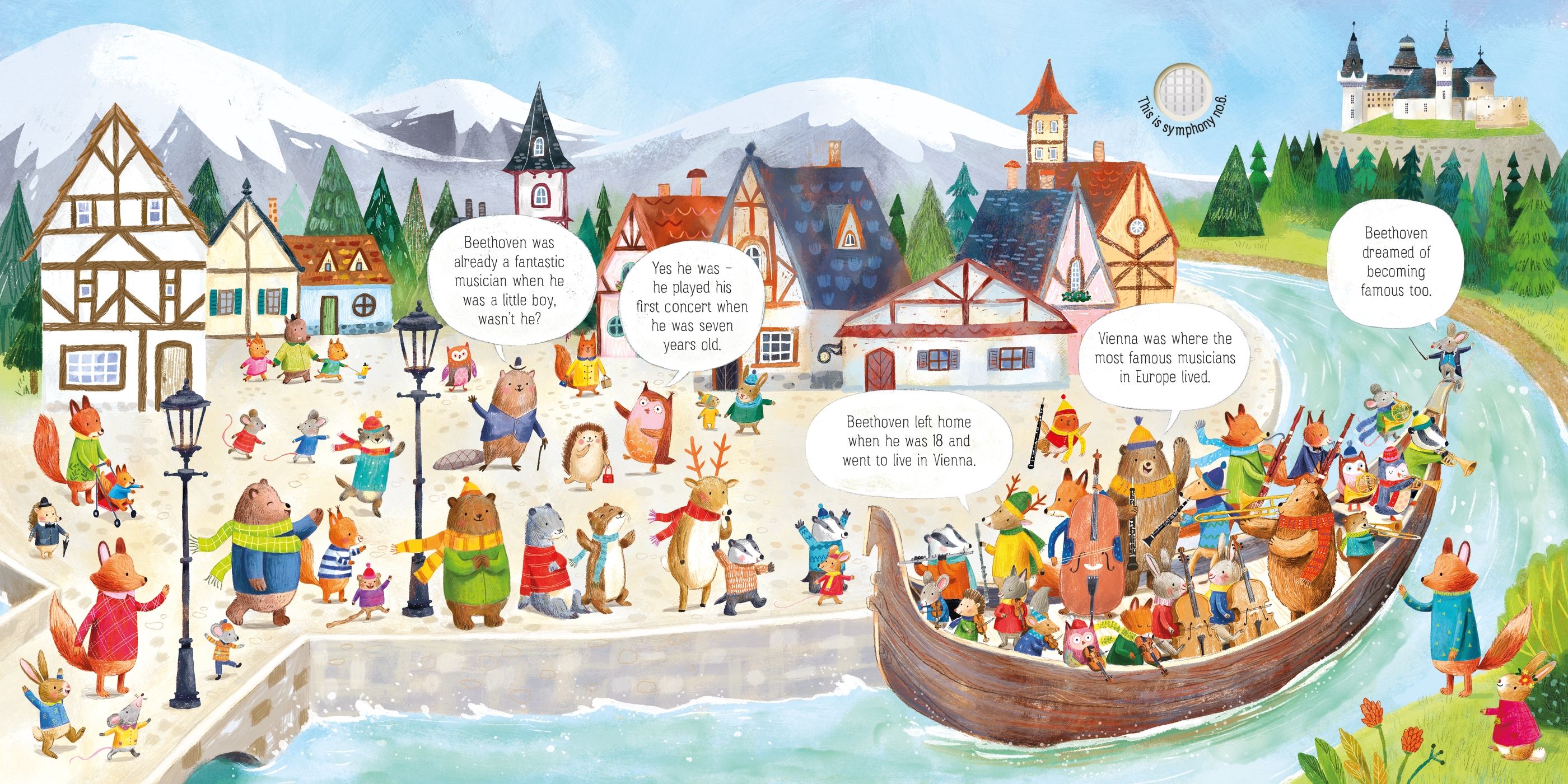 Carte muzicala pentru copii Usborne Animal Orchestra Plays Bethoven
