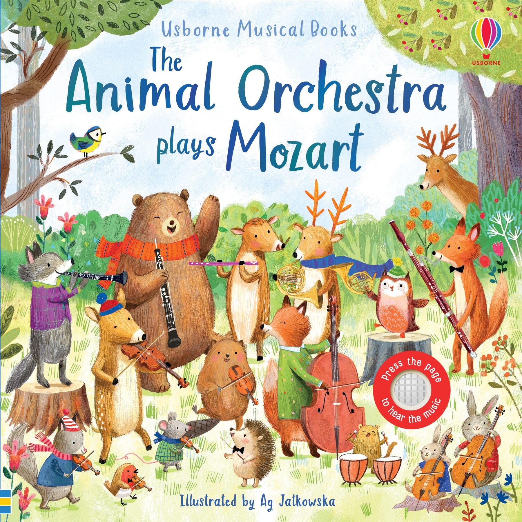 Carte muzicala pentru copii Usborne Animal Orchestra Plays Mozart