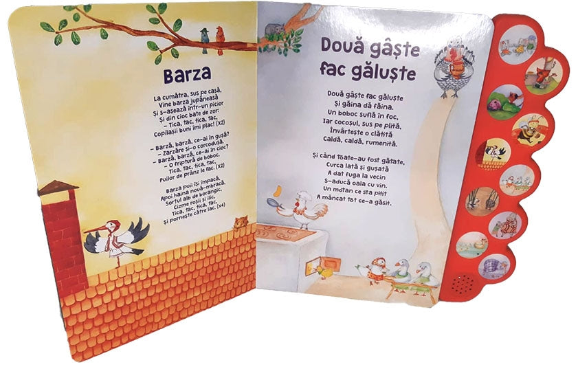 Carte pentru copii cu cantecele cu animale