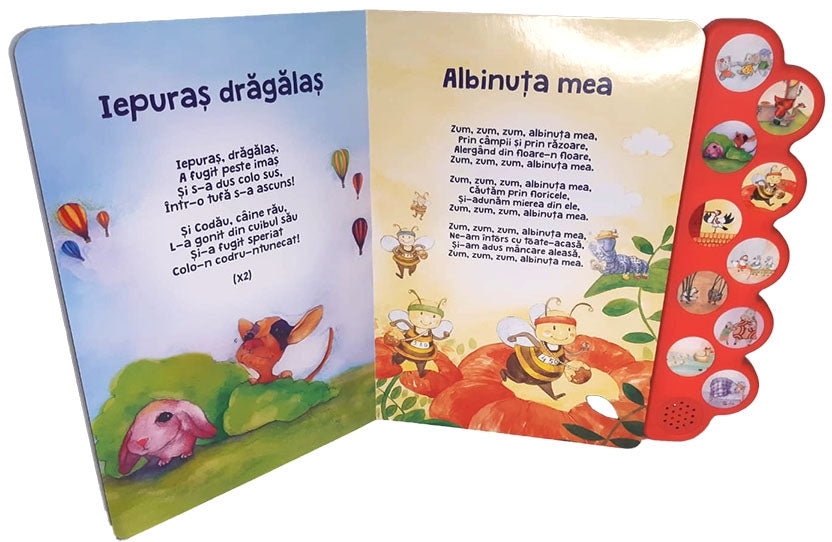 Carte pentru copii cu cantecele cu animale