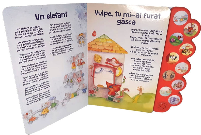 Carte pentru copii cu cantecele cu animale