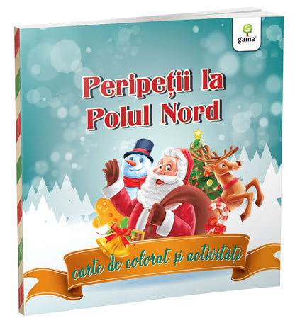 Cutie cadou de la Mos Craciun pentru copii, cu carte de povesti si activitati