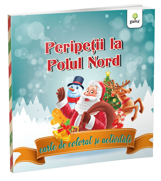 Cutie cadou de la Mos Craciun pentru copii, cu carte de povesti si activitati