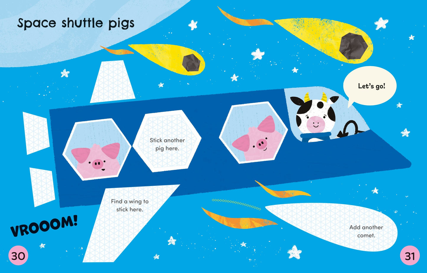 Carte de activitati pentru copii decupeaza si lipeste Usborne Cut And Stick Space