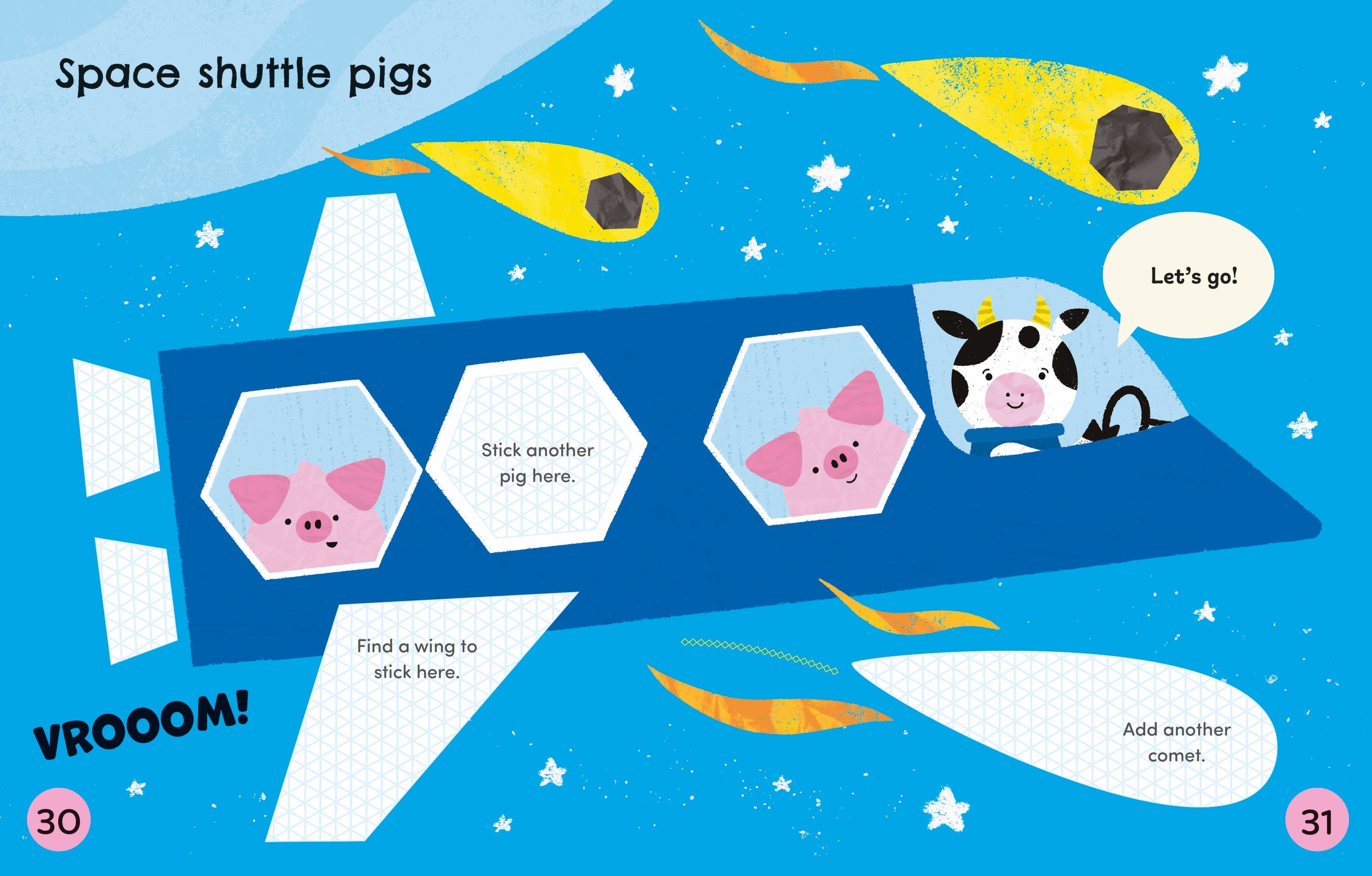 Carte de activitati pentru copii decupeaza si lipeste Usborne Cut And Stick Space