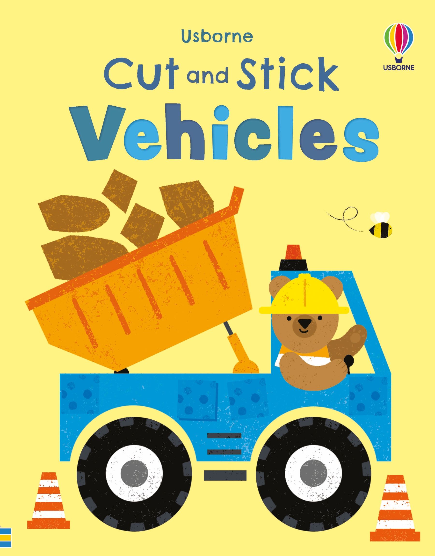 Carte de activitati pentru copii decupeaza si lipeste Usborne Cut And Stick Vehicles