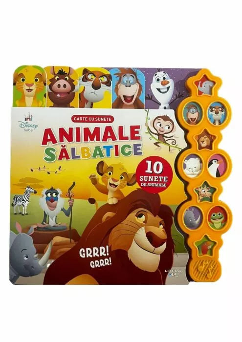 Carte pentru copii cu sunete de animale in limba romana Disney Animale Salbatice